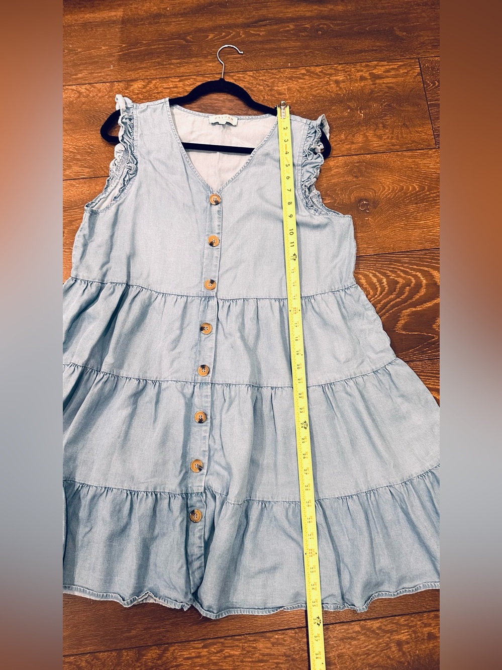 Hayden Light Blue Tiered Button-Front Midi Dress - Picture 10 of 10